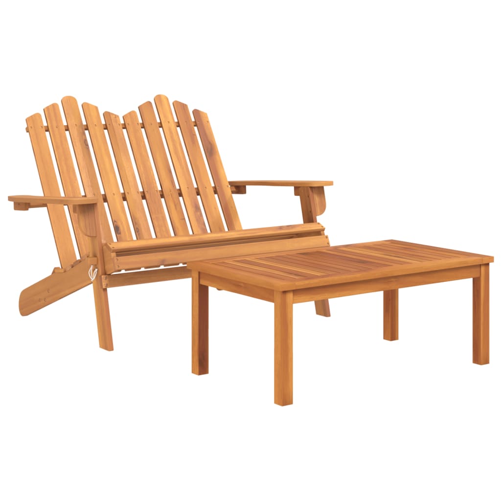 4 Pcs conjunto lounge de jardim adirondack acácia maciça