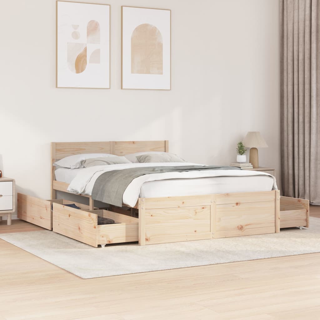 Cama sem colchão 120x190 cm madeira de pinho maciça