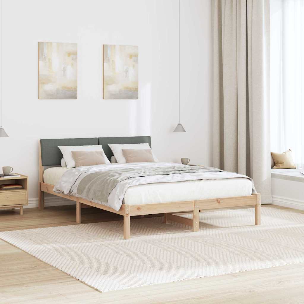 Estrutura da cama castanho e cinzento-escuro 140 x 200 cm