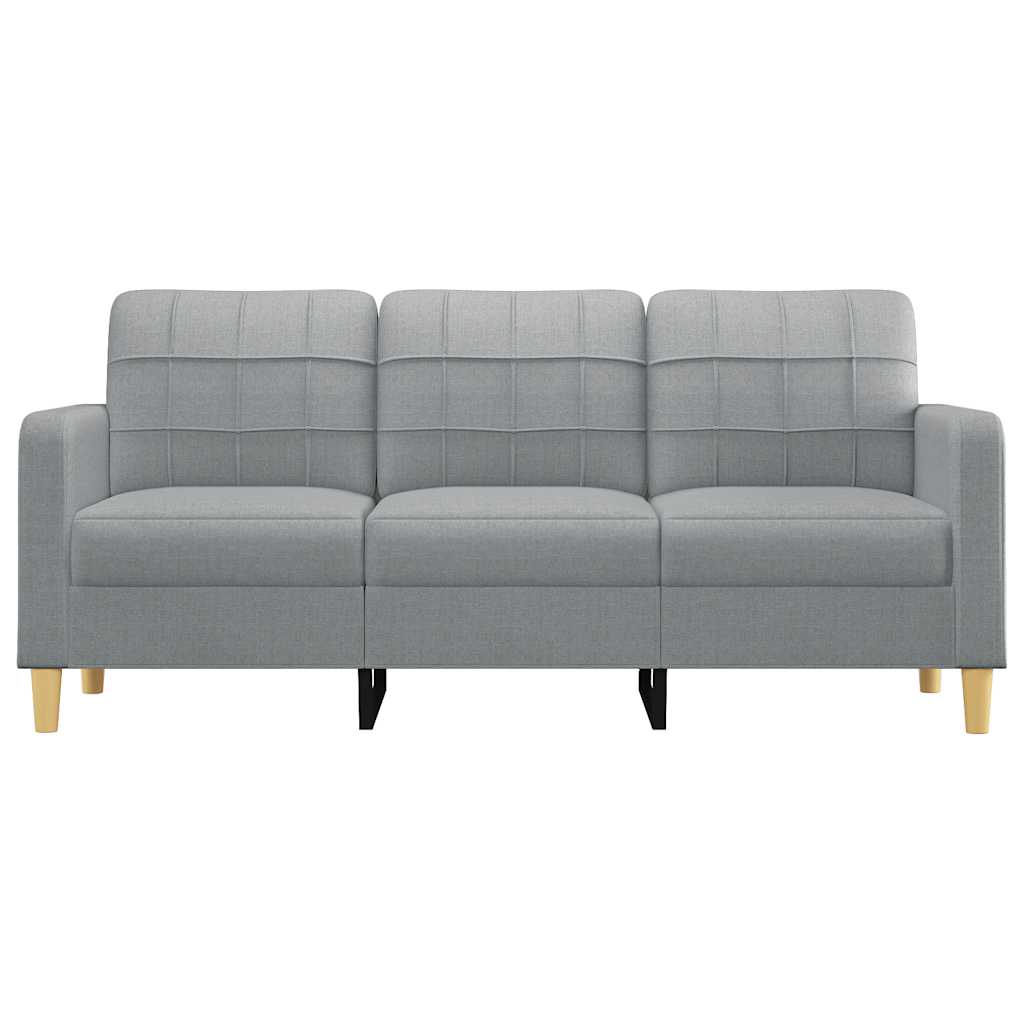 Sofá de 3 lugares 180 cm tecido cinza-claro