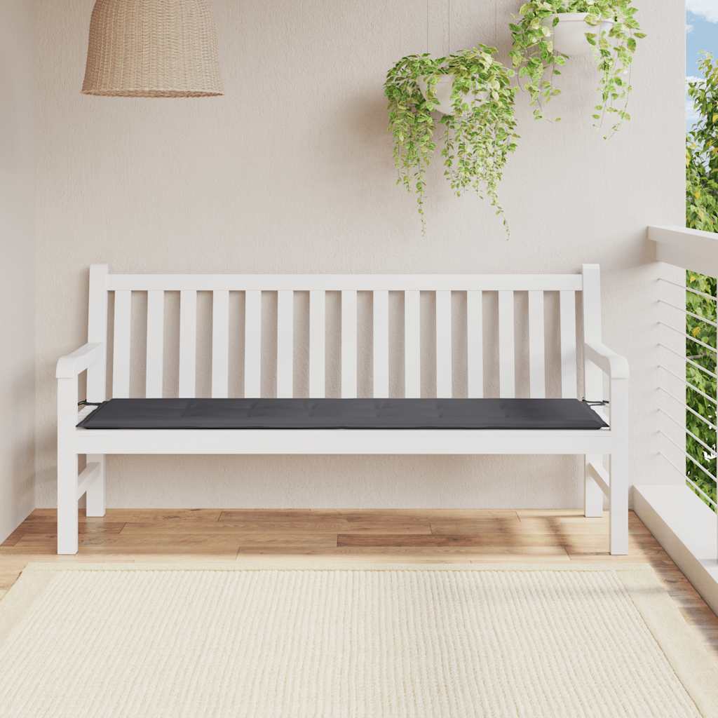 Almofadão p/ banco jardim 180x50x3 cm tecido oxford antracite