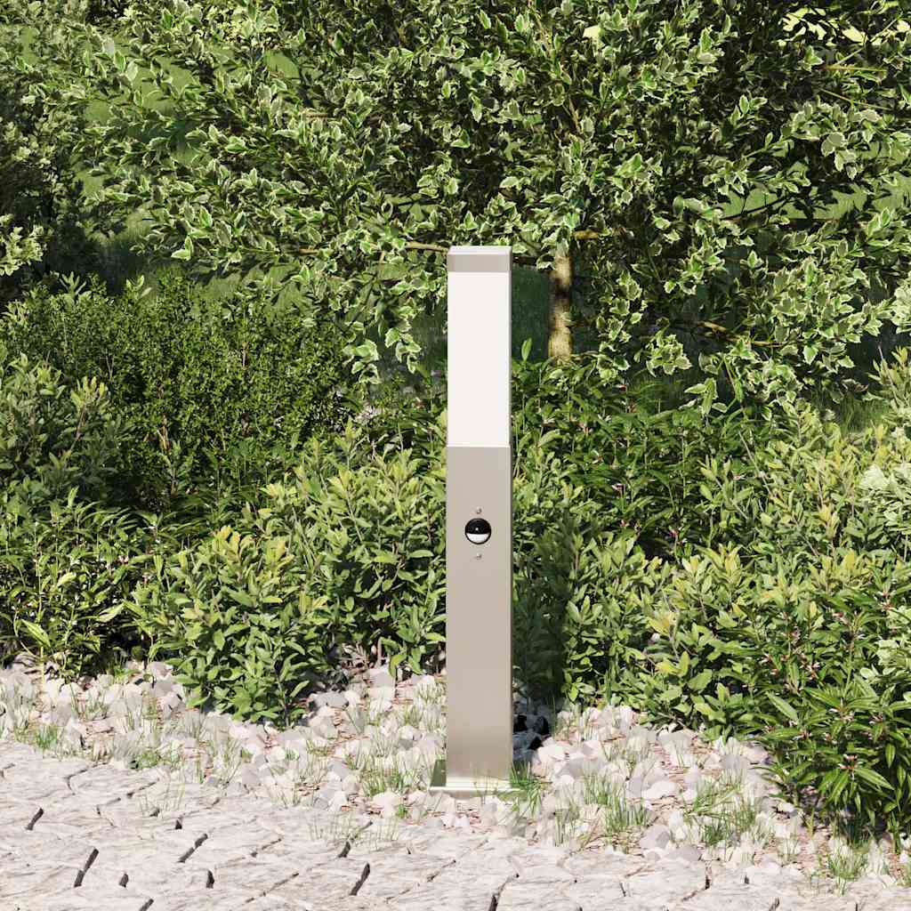 Luminária de poste com sensor, 50 cm, aço inoxidável, IP44