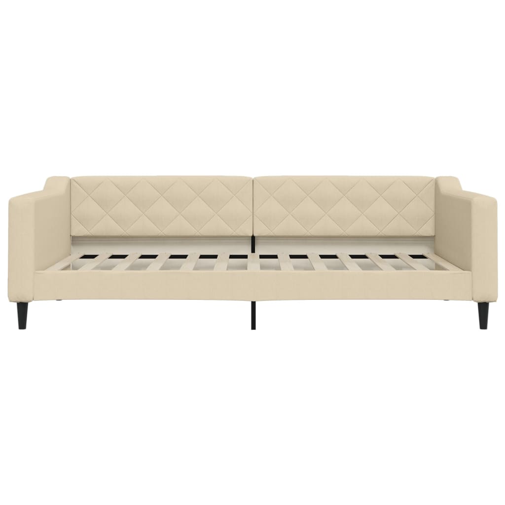 Sofá-cama 100x200 cm tecido cor creme