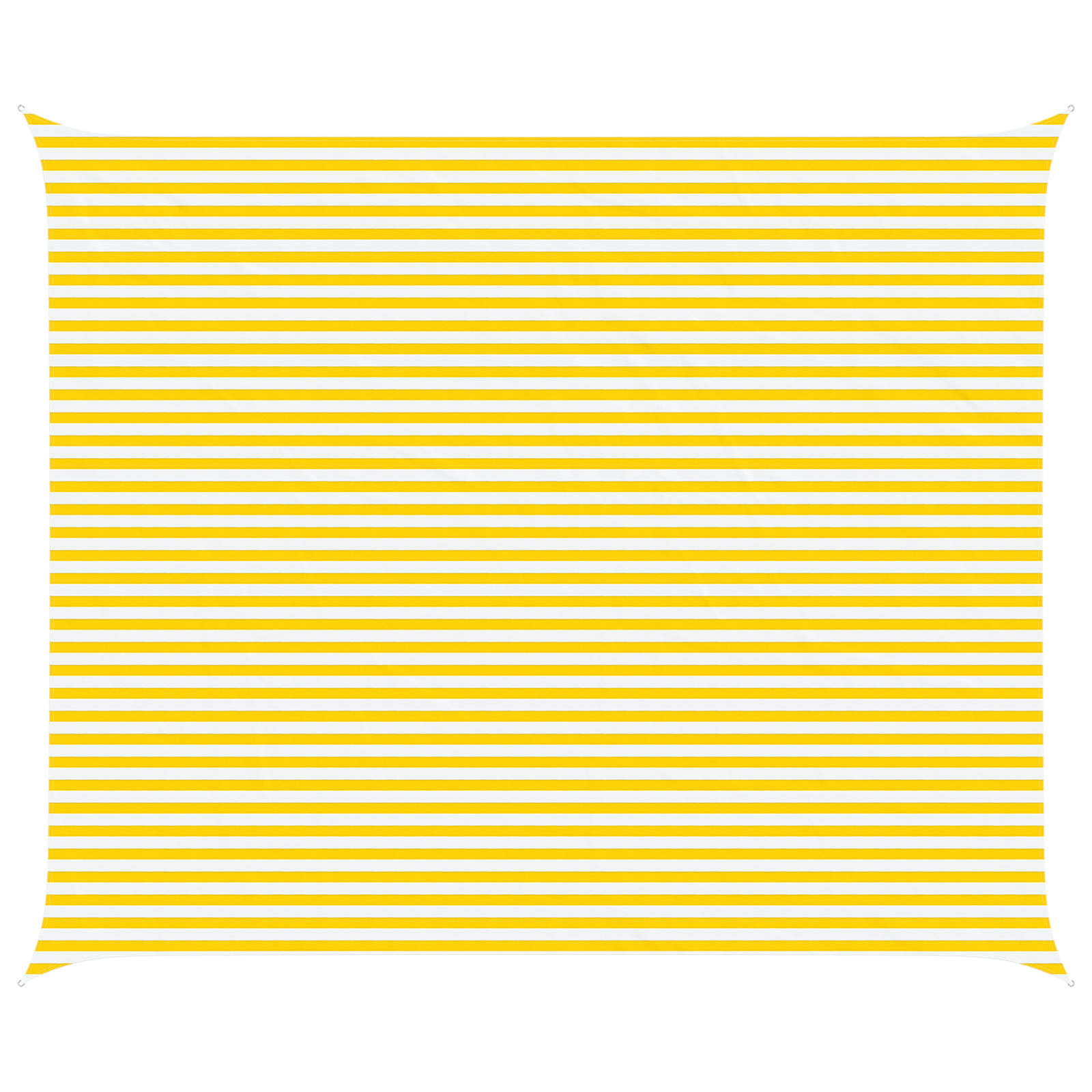 Vela de sombra solar amarelo e branco 6 x 5 m