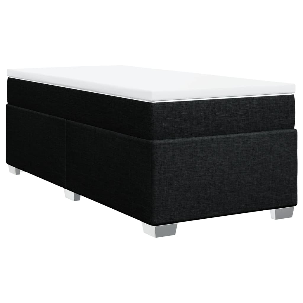 Cama com molas/colchão 90x190 cm tecido preto