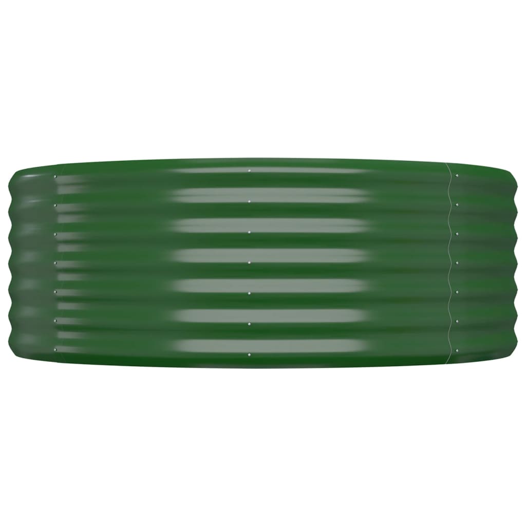 Canteiro elevado jardim 249x100x36 cm aço galvanizado verde