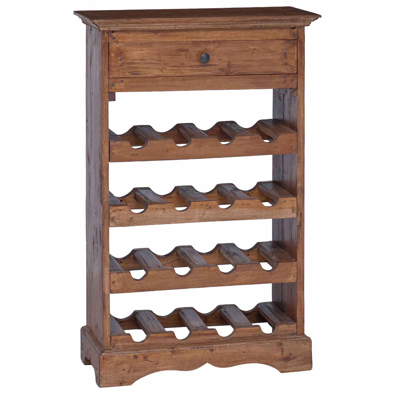 Escorredor de vinho 55 x 23 x 85 cm madeira de mogno sólida