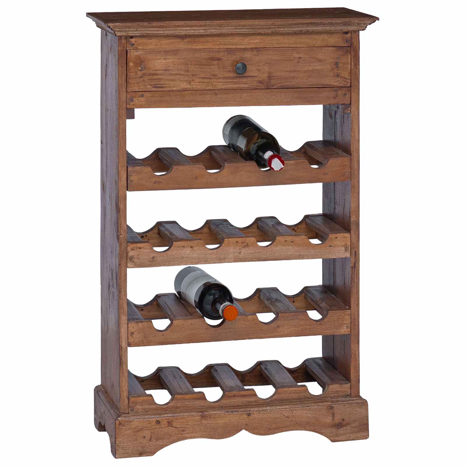 Escorredor de vinho 55 x 23 x 85 cm madeira de mogno sólida