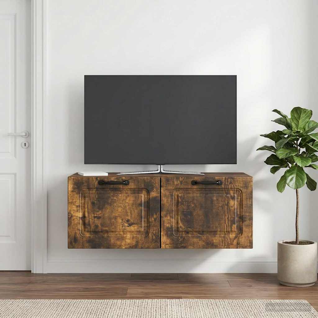 Gabinete de TV de parede carvalho fumado 78,5 x 41 x 30 cm