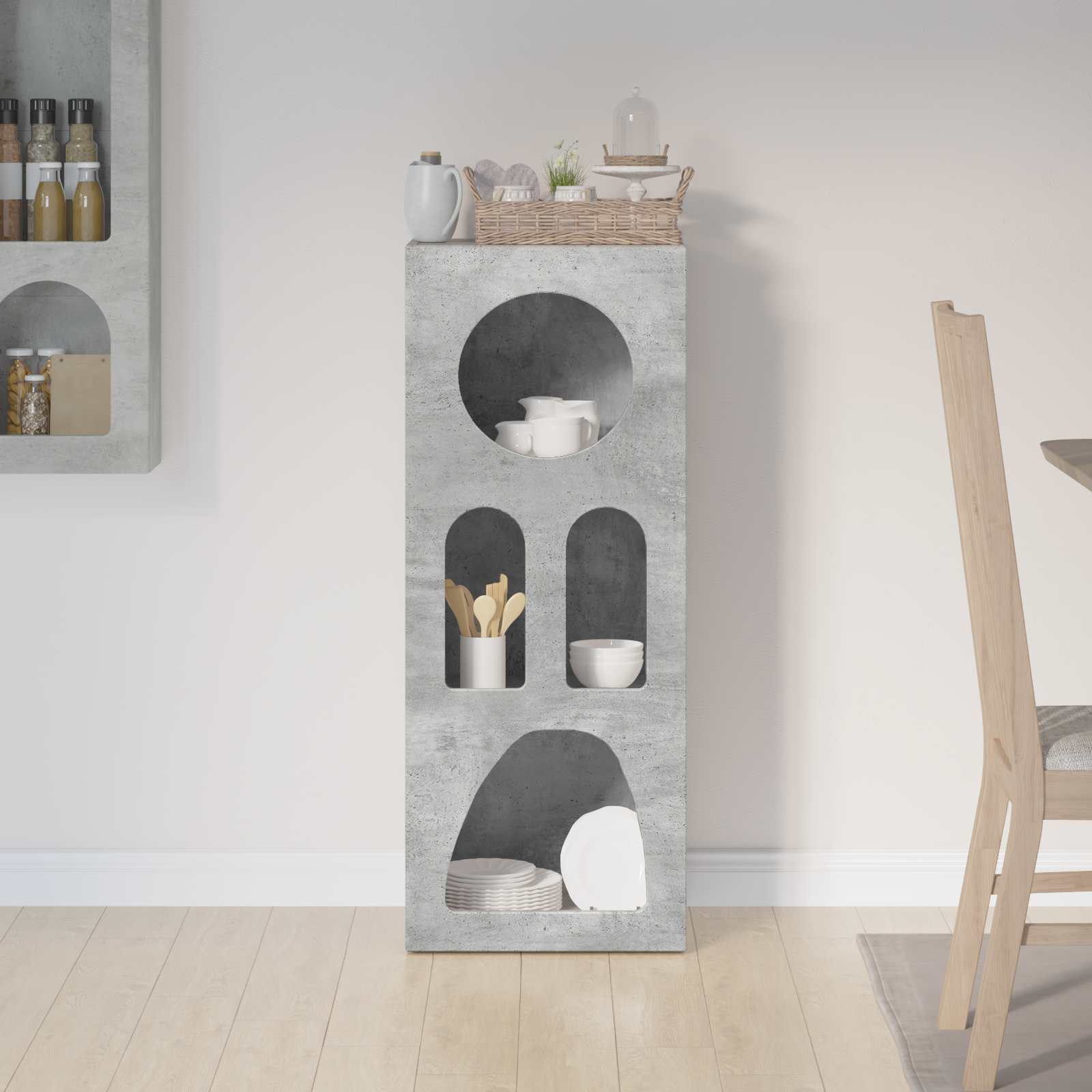 Buffet elst cinzento 40 x 35 x 100,5 cm derivados de madeira