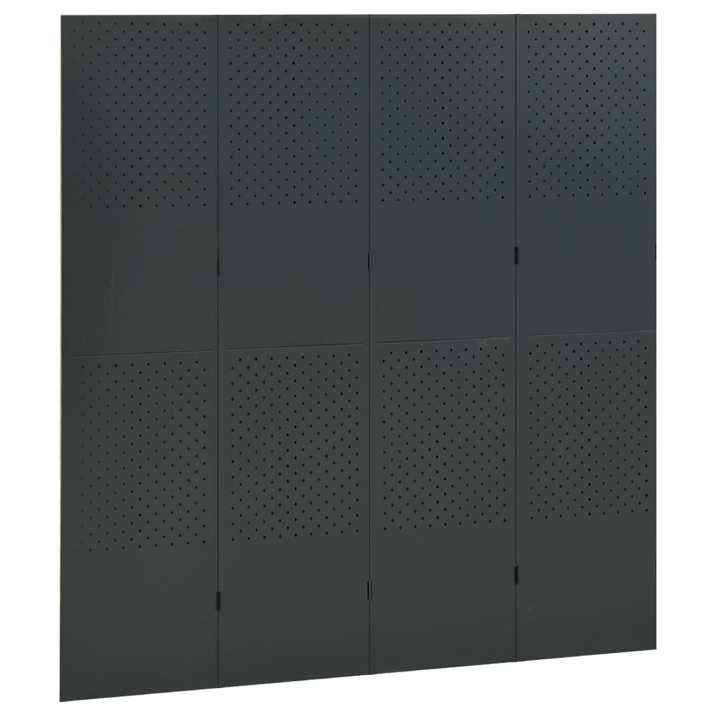 Divisórias/biombos com 4 painéis 2 pcs aço 160x180 cm antracite