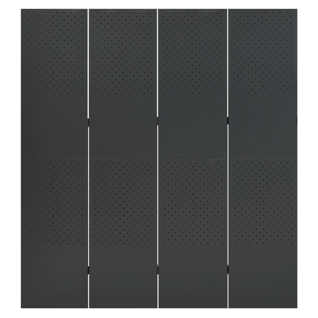 Divisórias/biombos com 4 painéis 2 pcs aço 160x180 cm antracite
