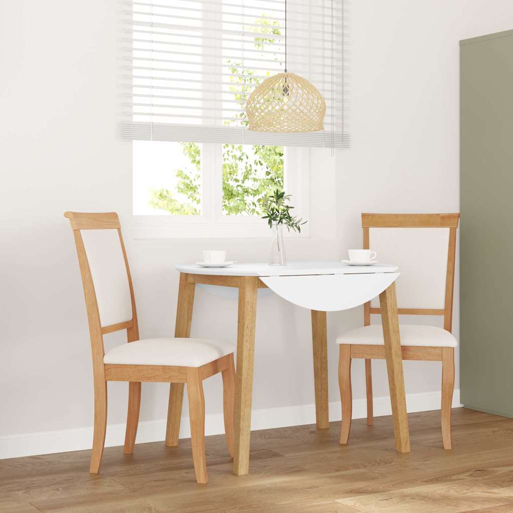 Cadeiras de jantar com almofadões 2 pcs madeira maciça natural