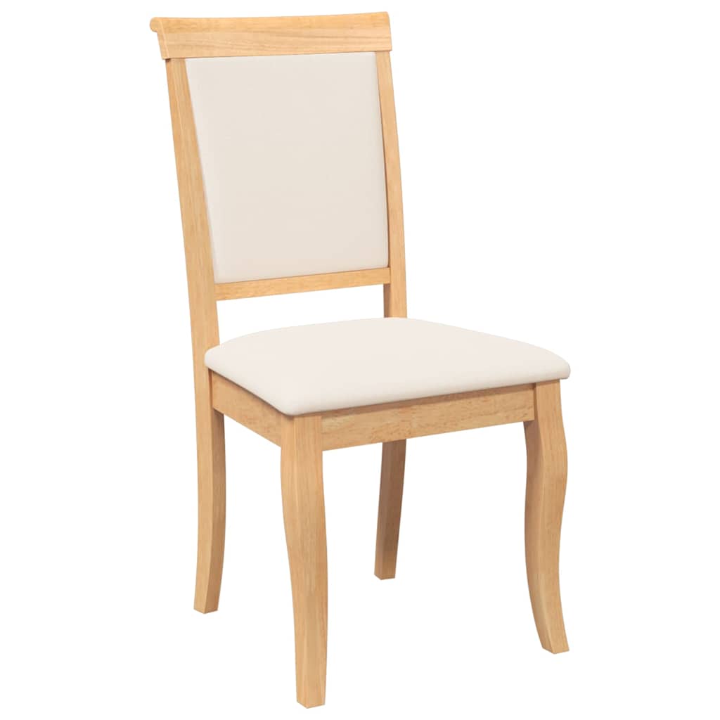Cadeiras de jantar com almofadões 2 pcs madeira maciça natural
