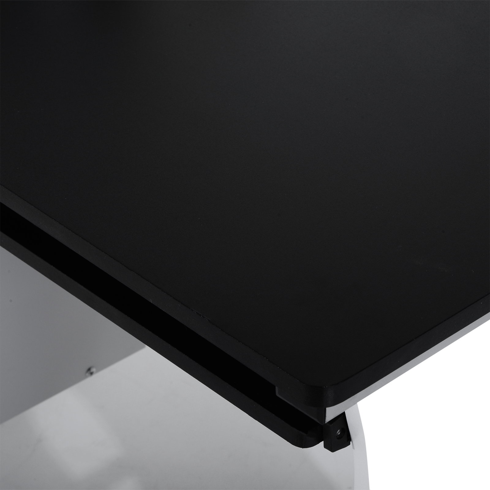Mesa para computador com gaveta armário e suporte para cpu secretária para escritório 100x52x75cm preto e branco