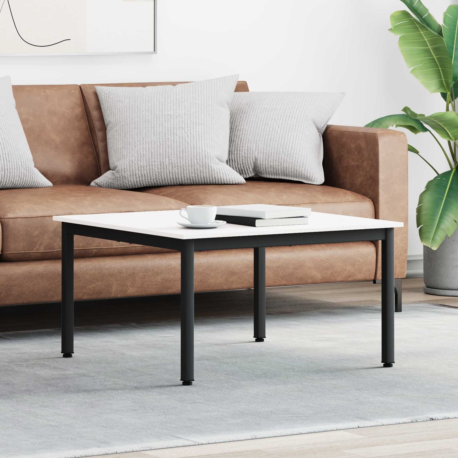 Mesa de centro branco 80 x 80 x 45 cm
