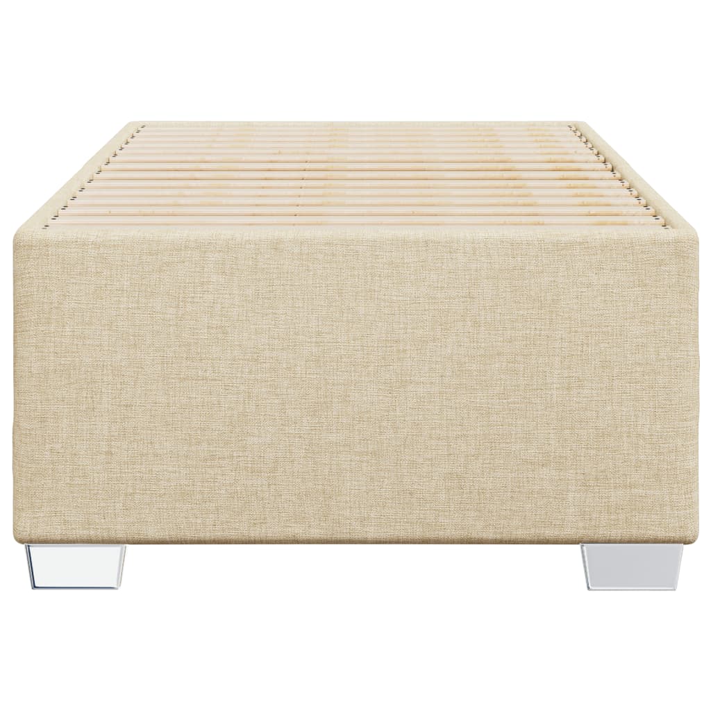 Estrutura de cama sem colchão 90x190 cm tecido creme