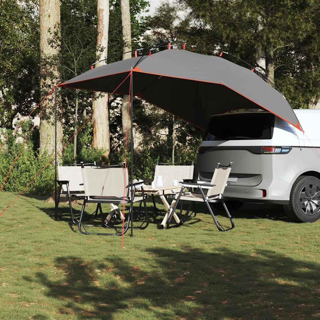 Tenda de carro impermeável cinzento e laranja