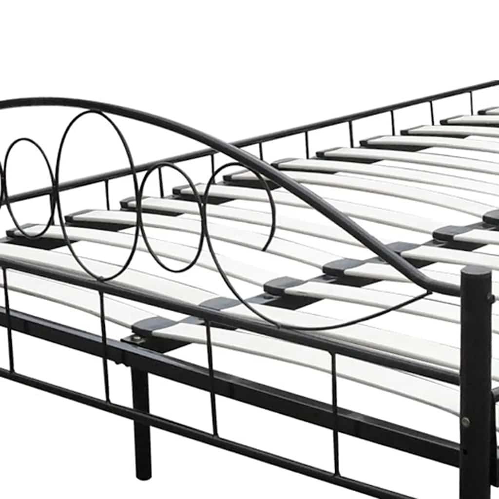 Cama com colchão 180x200 cm metal preto