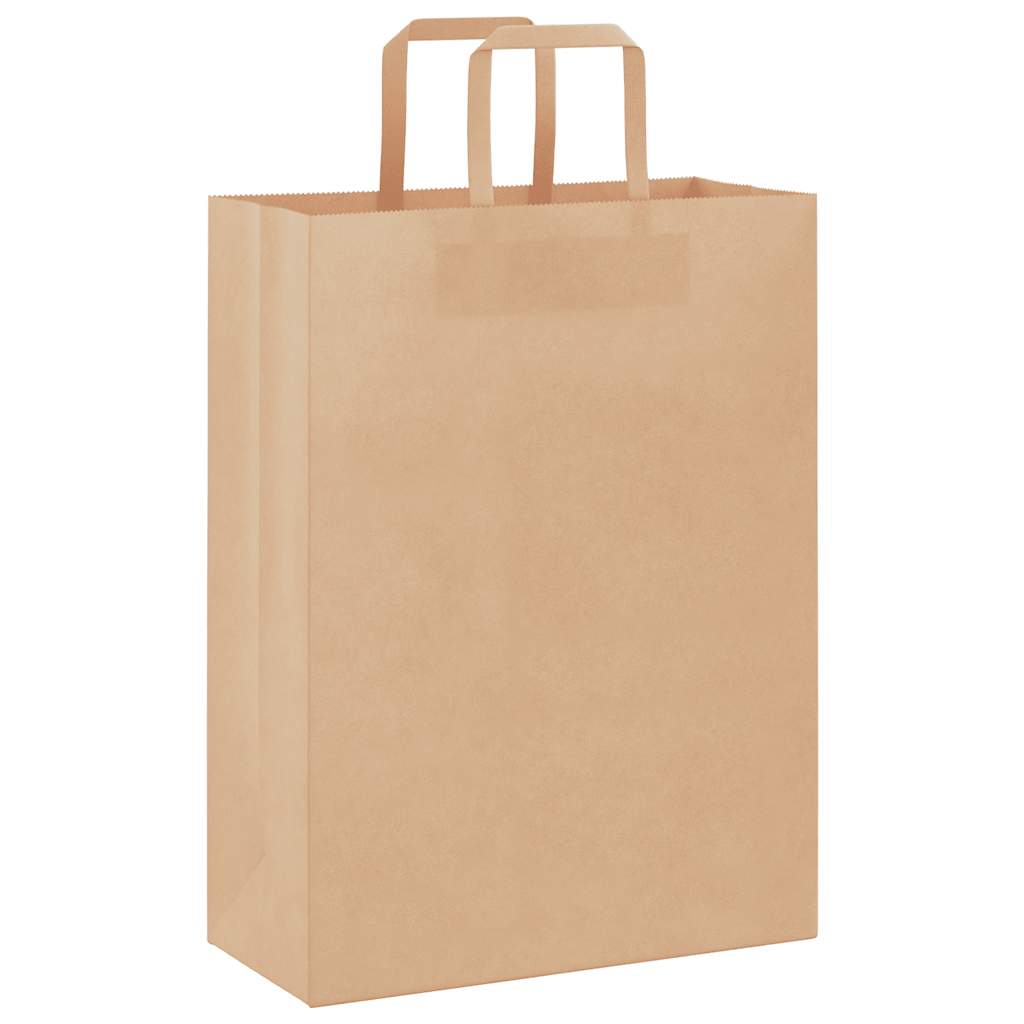 Sacos de papel 250 unid com alças castanho 26x12x35 cm
