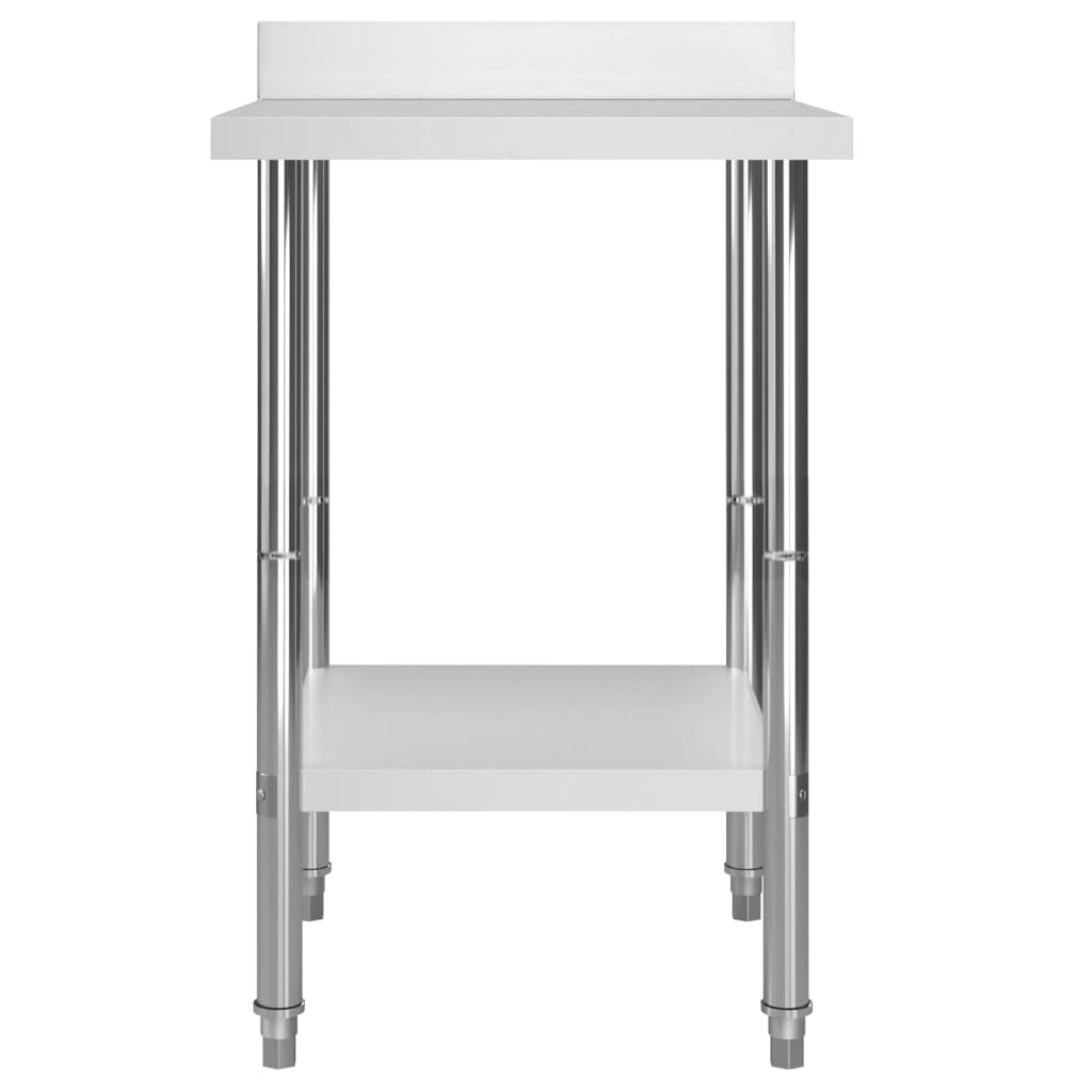 Mesa cozinha rebordo antissalpicos 60x60x93 cm aço inoxidável