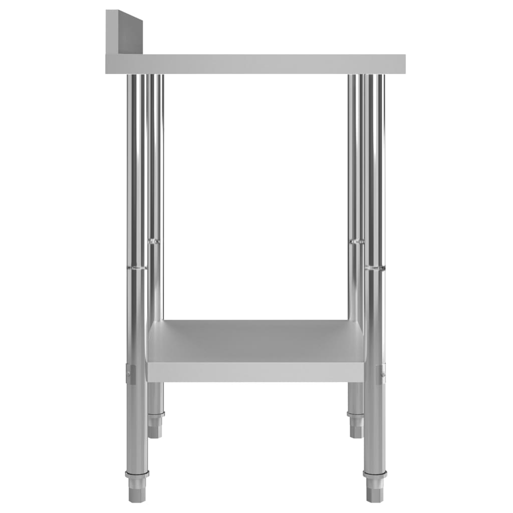Mesa cozinha rebordo antissalpicos 60x60x93 cm aço inoxidável