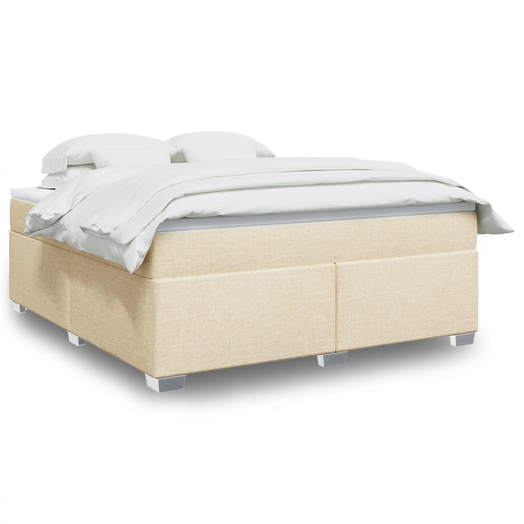 Cama com molas/colchão 180x200 cm tecido cor creme