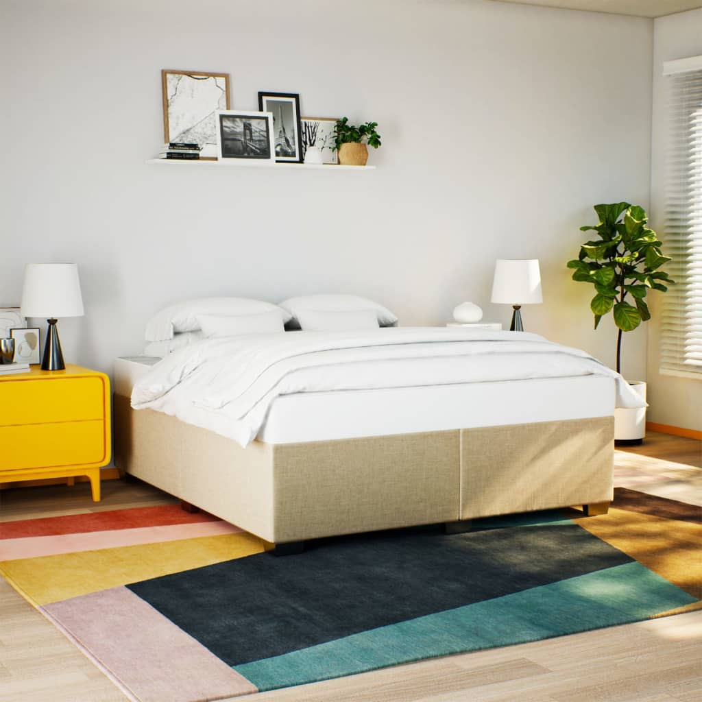 Cama com molas/colchão 180x200 cm tecido cor creme