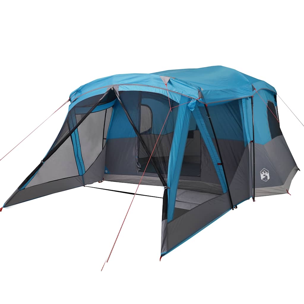 Tenda de campismo c/ avançado para 4 pessoas impermeável azul