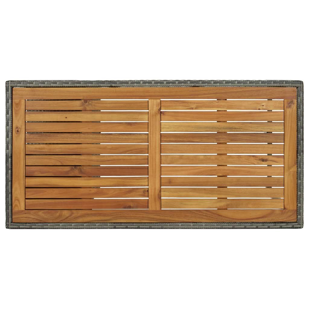 5 Pcs conjunto de bar p/ jardim c/ almofadões vime PE cinzento