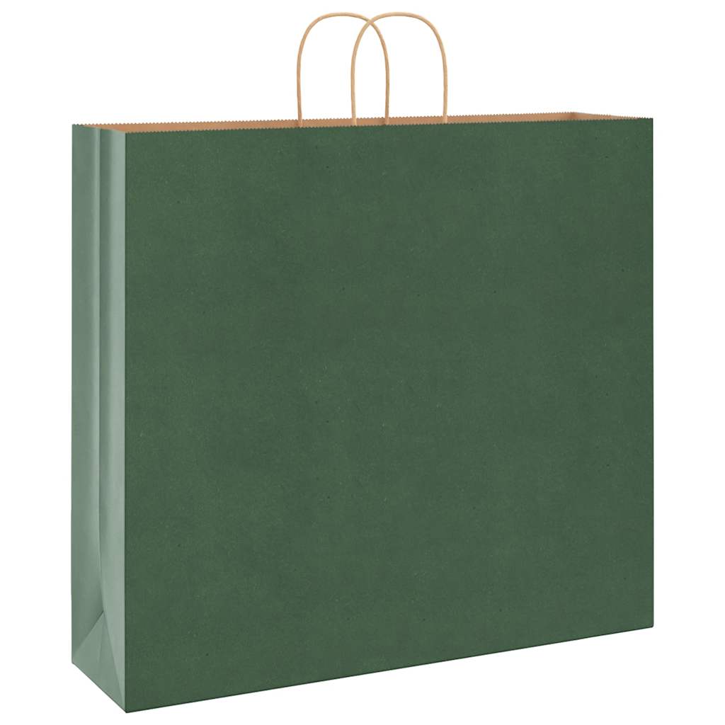 Sacos de papel 250 unid com alças verde 54x15x49 cm