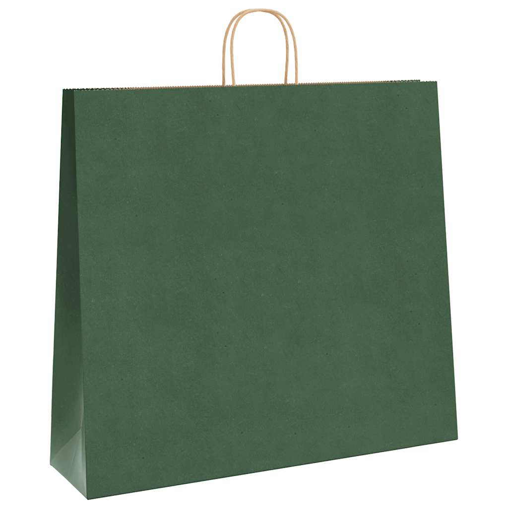 Sacos de papel 250 unid com alças verde 54x15x49 cm