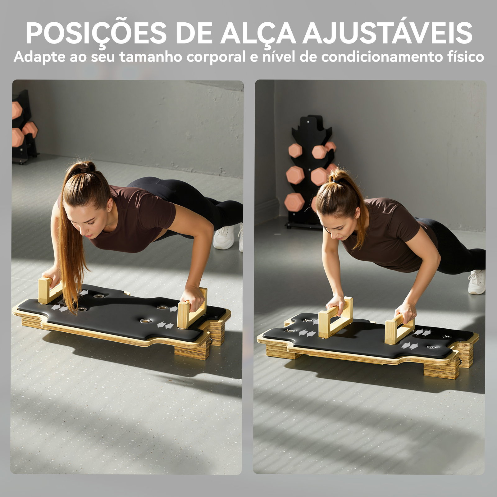 Mini reformer pilates com bandas de resistência pegas roda abdominal para treino de corpo completo 165x80x10 cm madeira