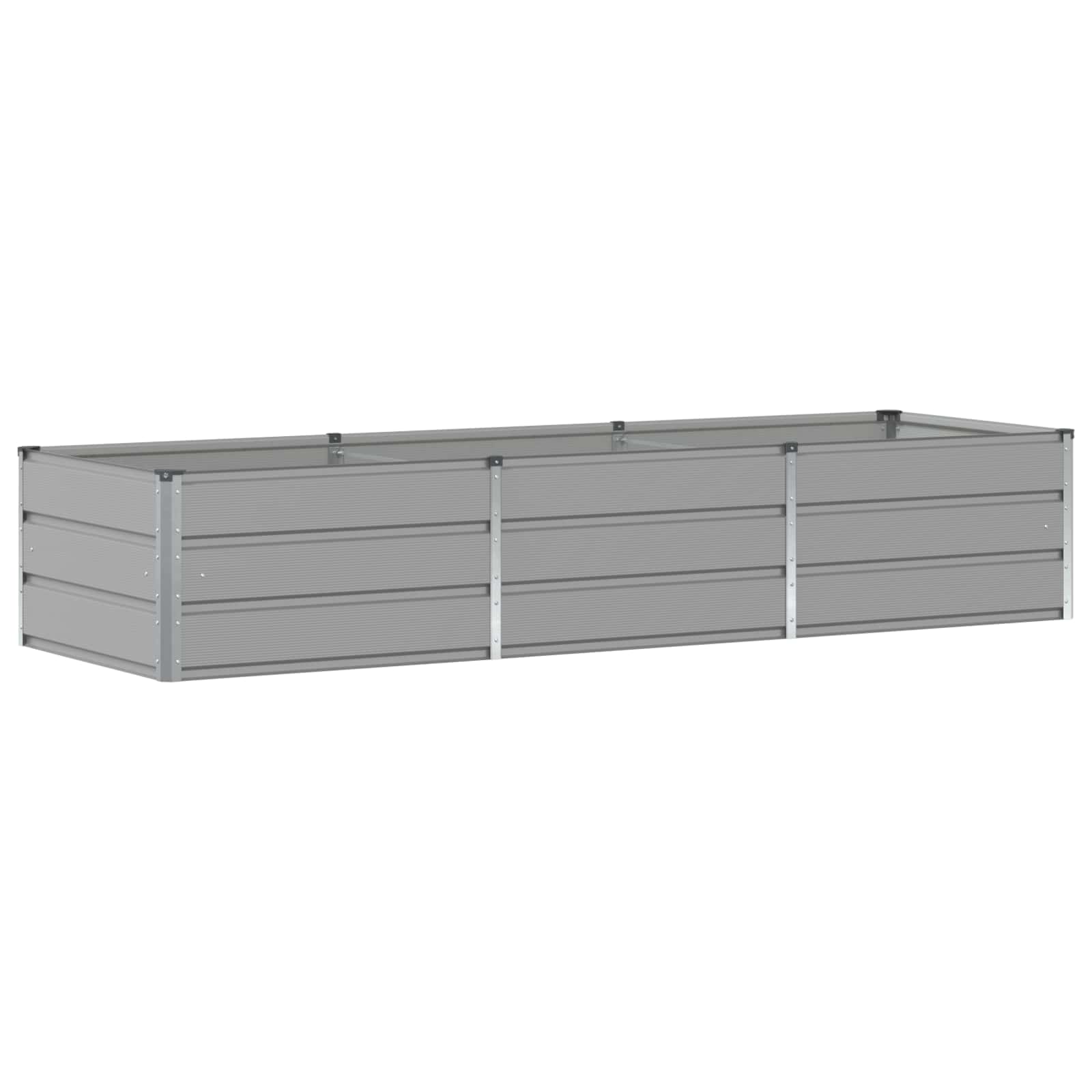 Floreira cinzento-claro 240 x 80 x 45 cm aço