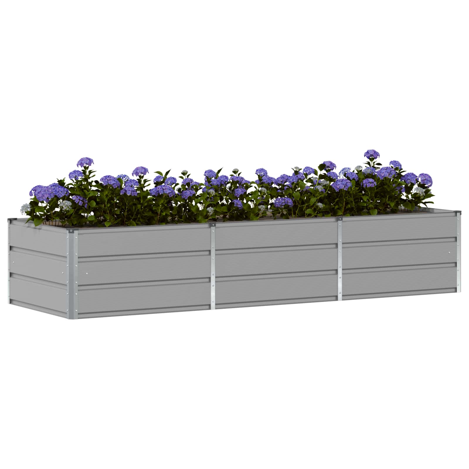 Floreira cinzento-claro 240 x 80 x 45 cm aço