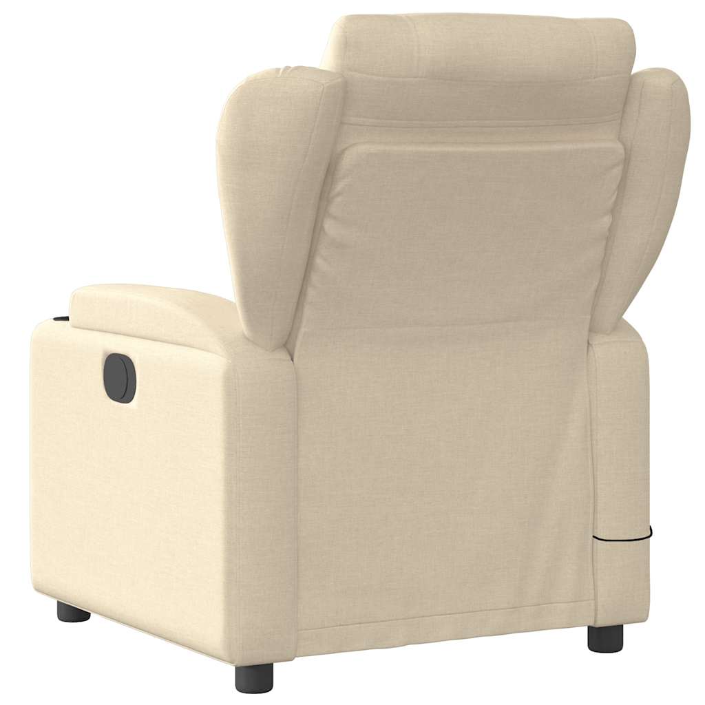 Poltrona de massagem reclinável em tecido creme