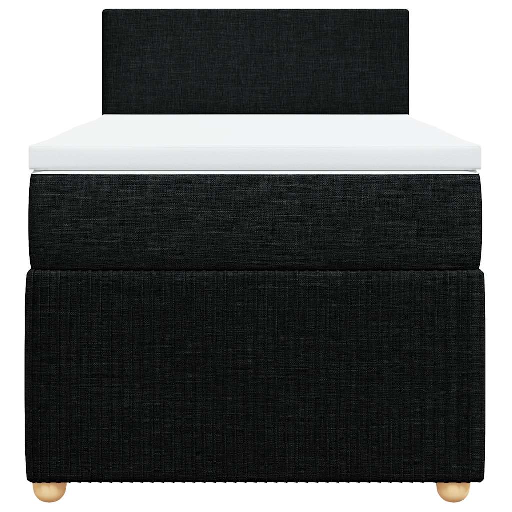 Cama com molas/colchão 90x190 cm tecido preto