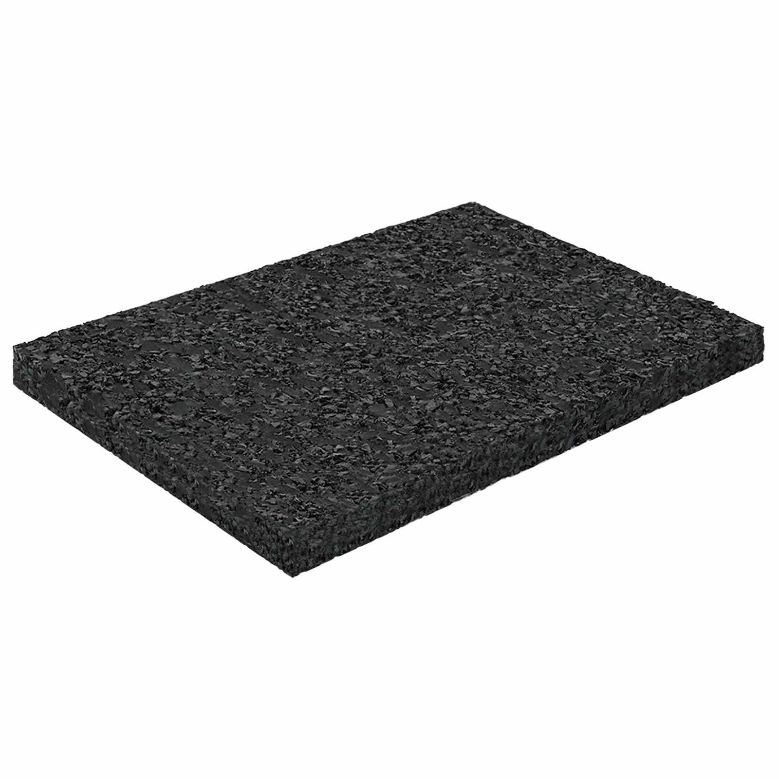 Tapete de pátio em granulado de borracha preto 6 x 9 x 0,6 cm
