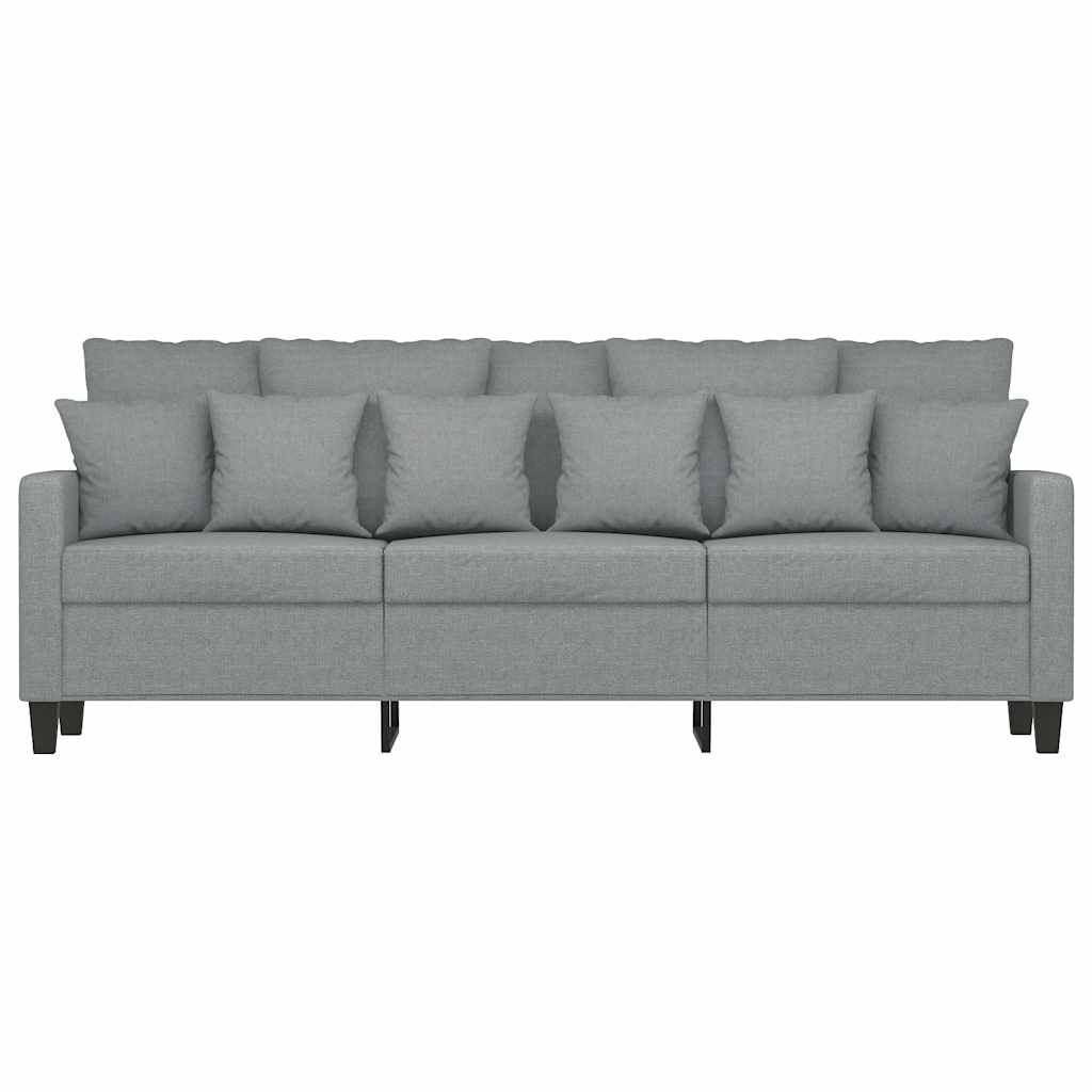 Sofá de 3 lugares 180 cm tecido cinza-claro