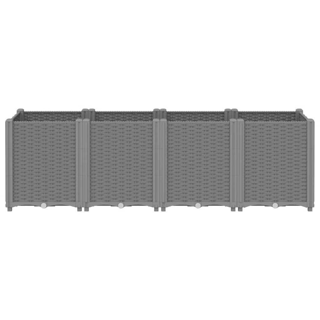 Vaso/floreira 160x40x53 cm PP cinzento-claro