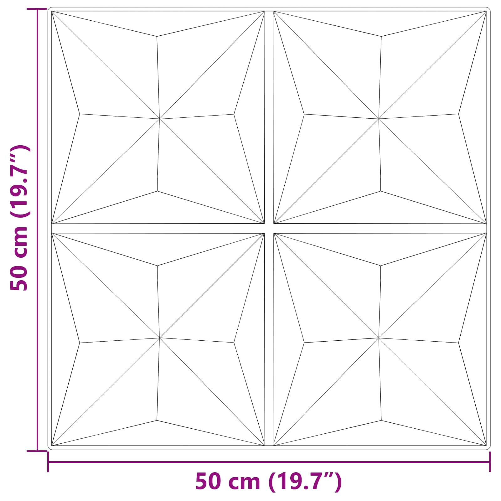 Painéis de parede 24 unid. 50 x 50 cm beton origami espuma xps