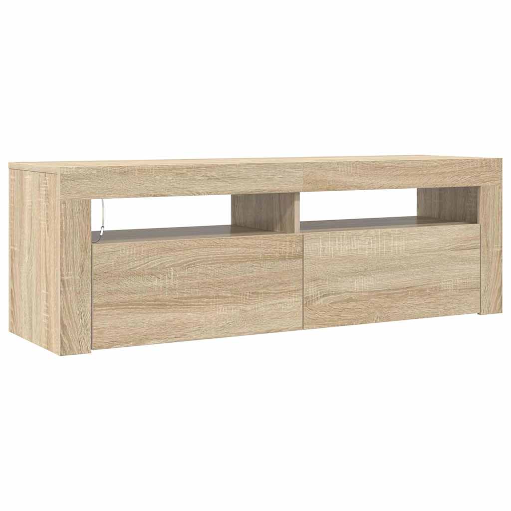 Móvel de TV com luzes LED 120x35x40 cm carvalho sonoma