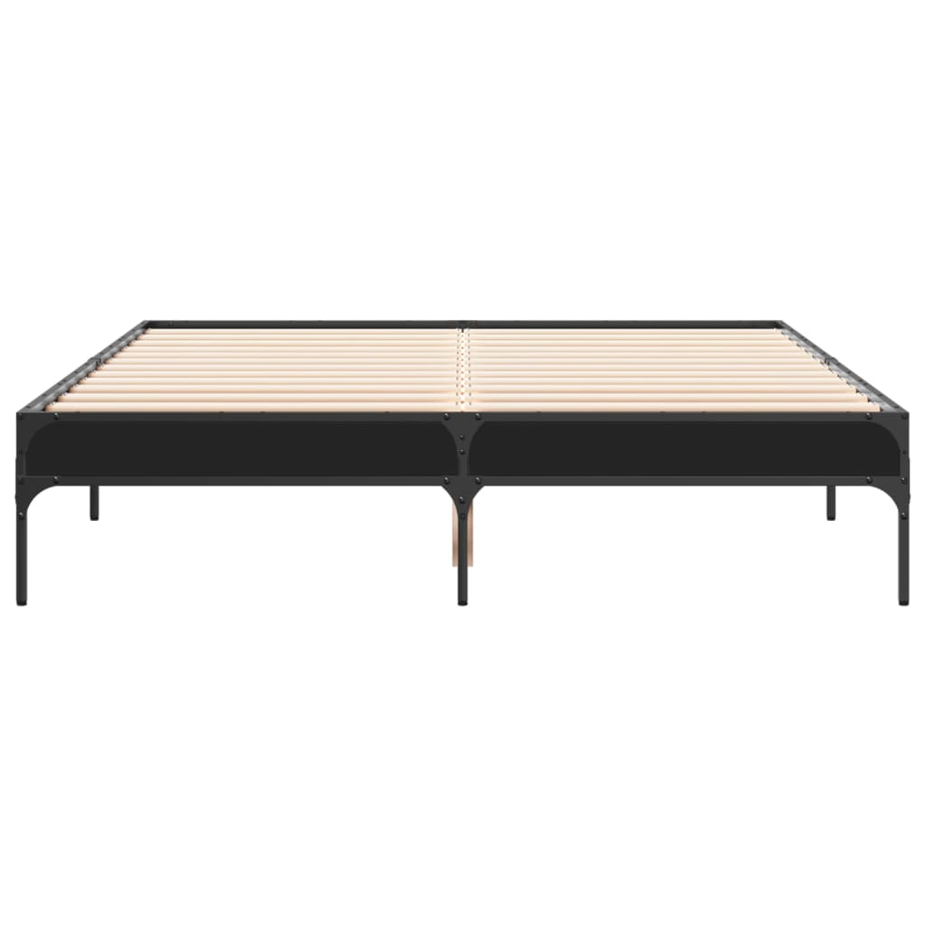 Estrutura de cama 120x190 cm derivados de madeira/metal preto