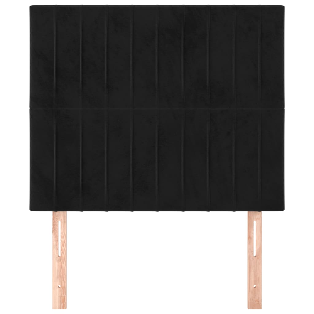 Cabeceira preta 100x5x118/128 cm veludo