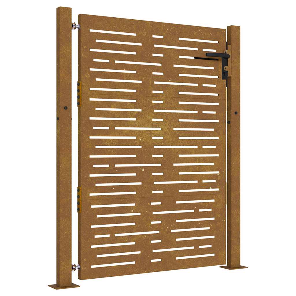 Portão de jardim 100x150 cm aço corten design quadrado
