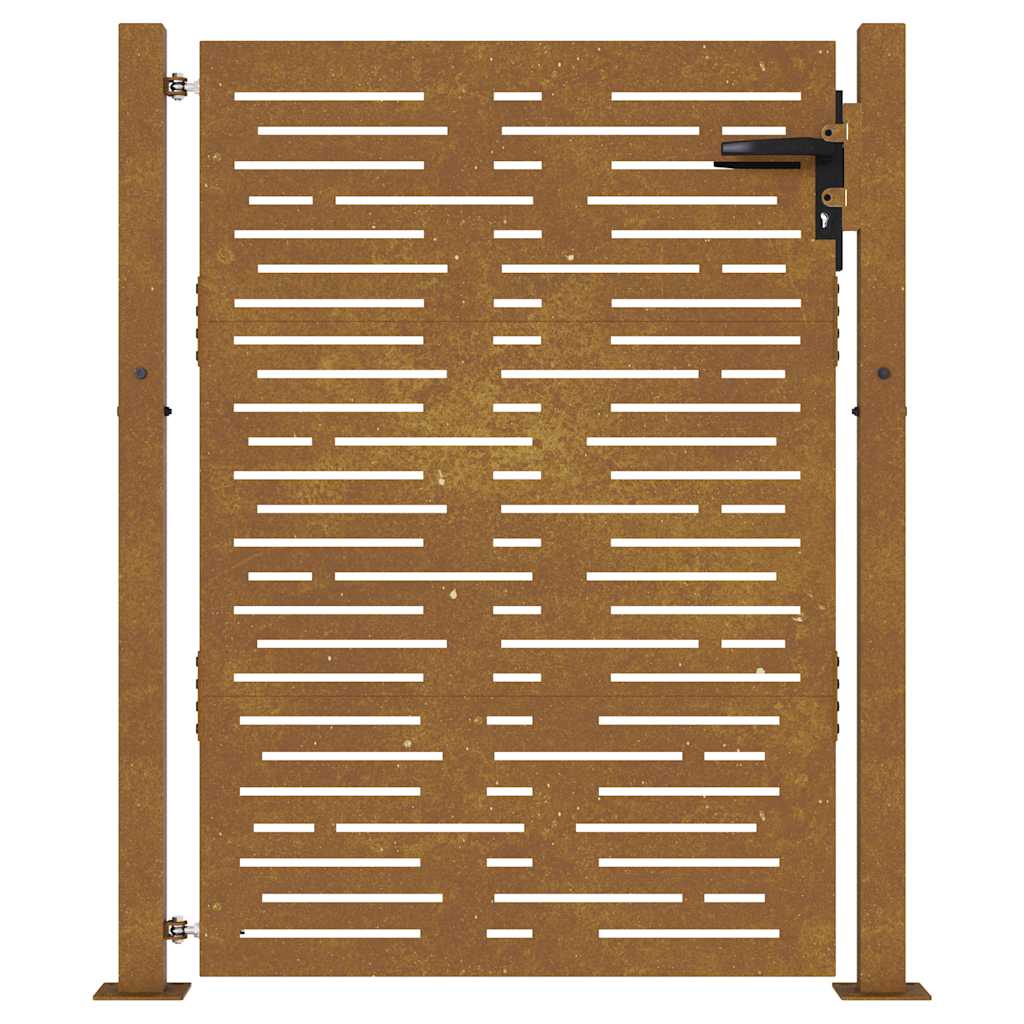 Portão de jardim 100x150 cm aço corten design quadrado