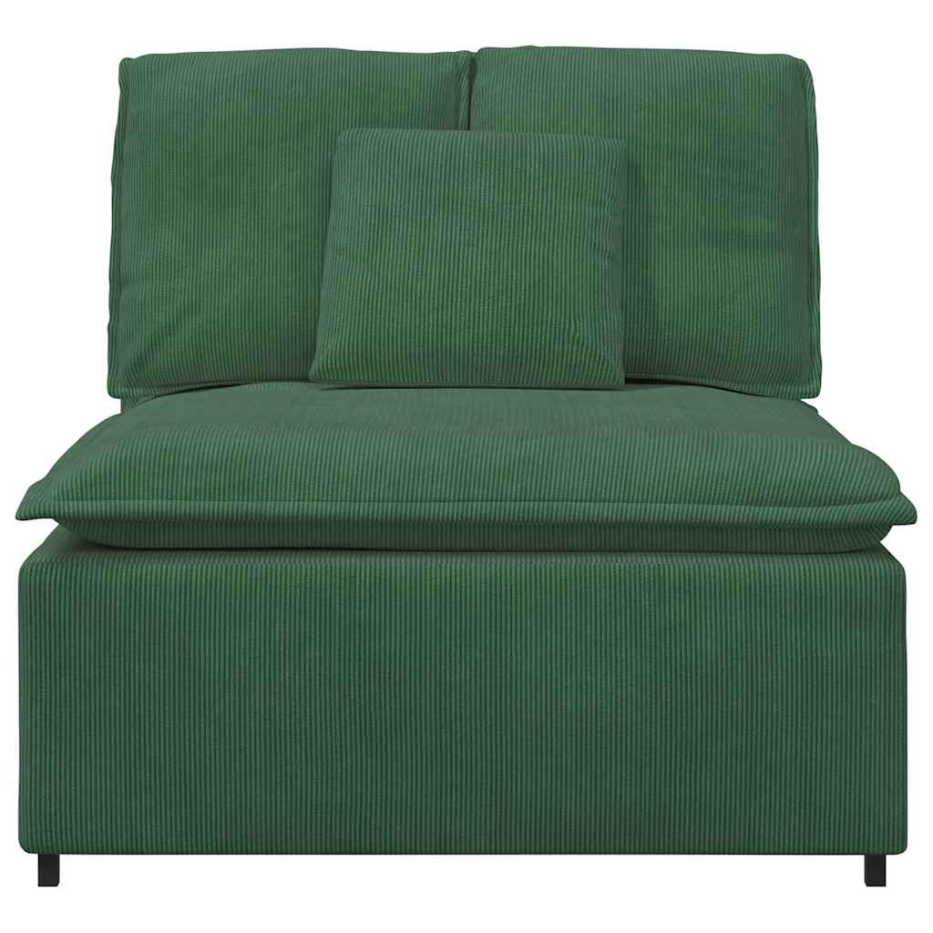 Módulo central para sofá modular com almofadas, verde escuro, 100 cm