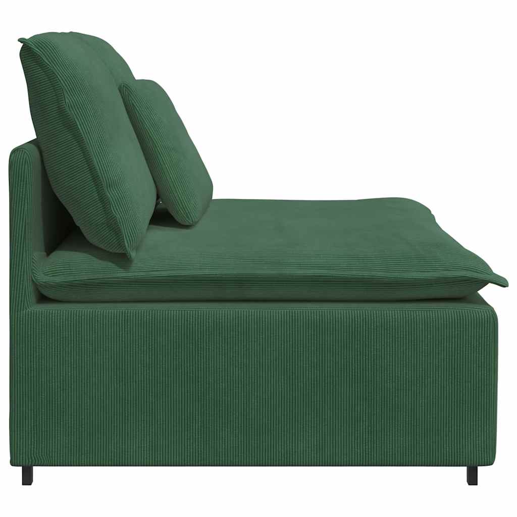 Módulo central para sofá modular com almofadas, verde escuro, 100 cm
