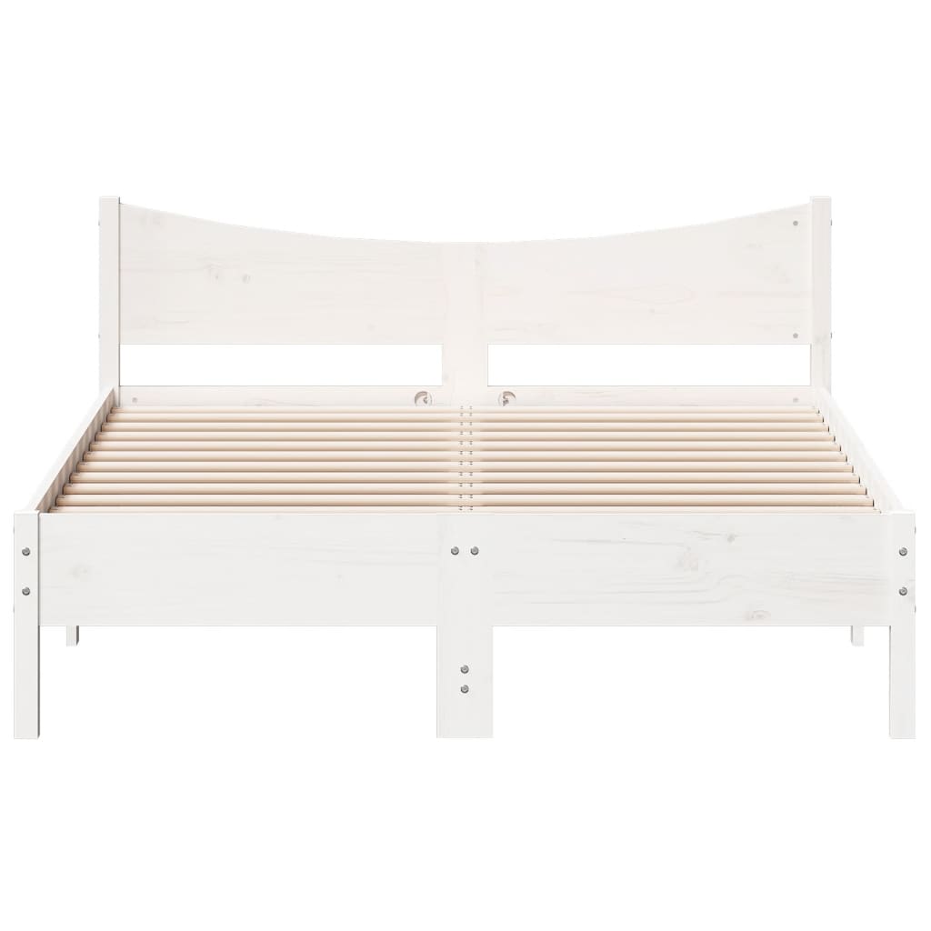 Cama sem colchão 120x190 cm madeira de pinho maciça branco