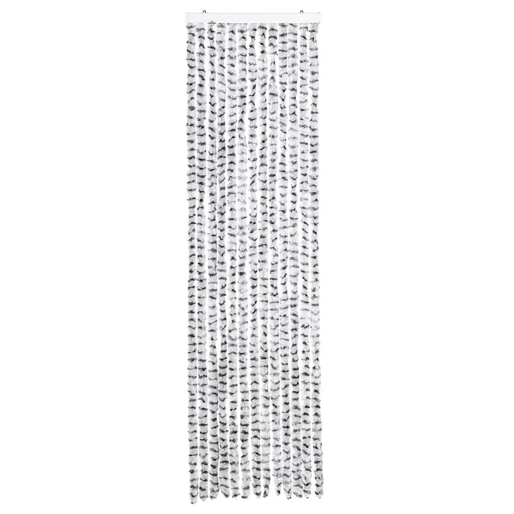 Cortina anti-insetos 56x200 cm chenille cinzento claro e escuro